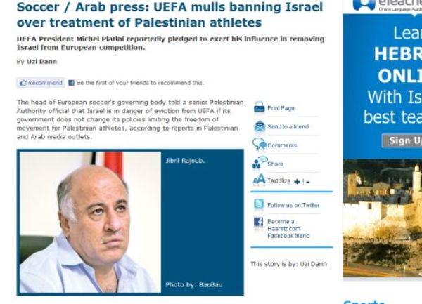 UEFA saopštenje screenshot / foto: Haaretz.com