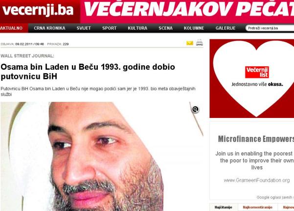 Večernji o Osami bin Ladenu