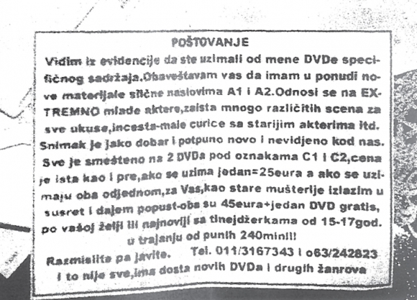 oglas pedofilija srbija