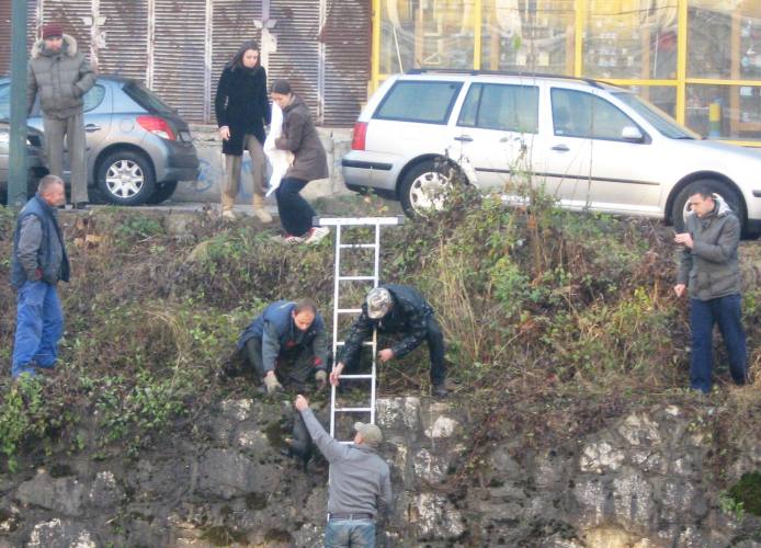 Spašavanje šteneta iz Miljacke