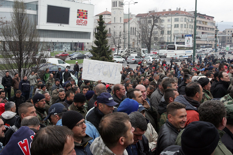 Protesti bivših pripadnika OSBiH u Sarajevu/ Foto: DEPO PORTAL