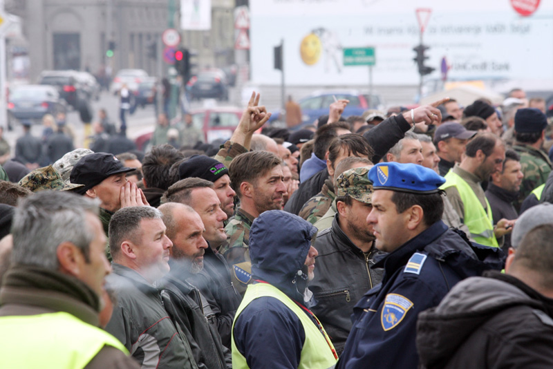 Protesti bivših pripadnika OSBiH u Sarajevu/ Foto: DEPO PORTAL