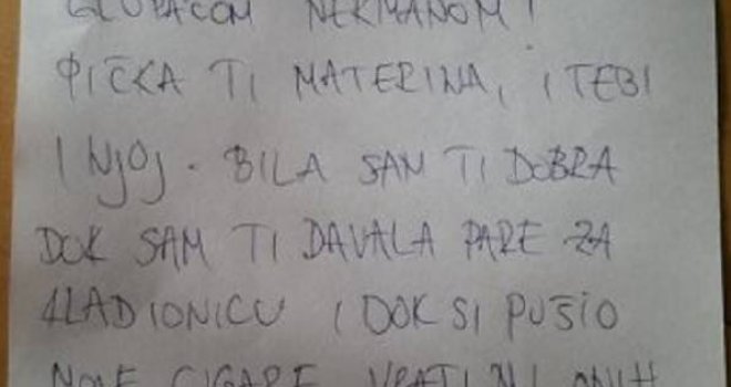 'Bila sam ti dobra dok sam ti davala za kladionicu i cigare. Vrati mi onih 10 maraka'