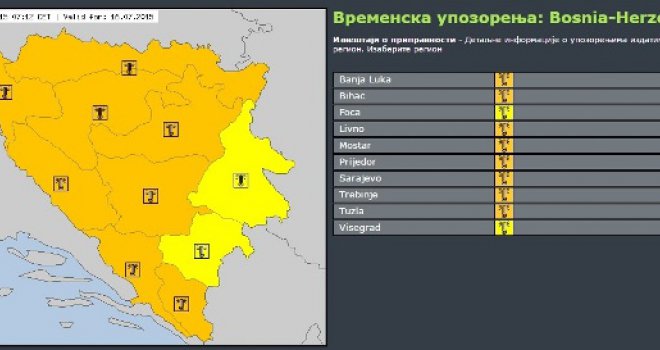 Upaljen narandžasti meteoalarm: U BiH temperature i do 39 stepeni, a poslijepodne...