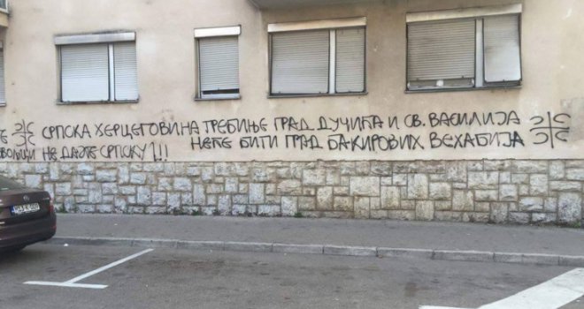 Nacionalistički grafit: 'Trebinje grad sv. Vasilija neće biti grad Bakirovih vehabija!'