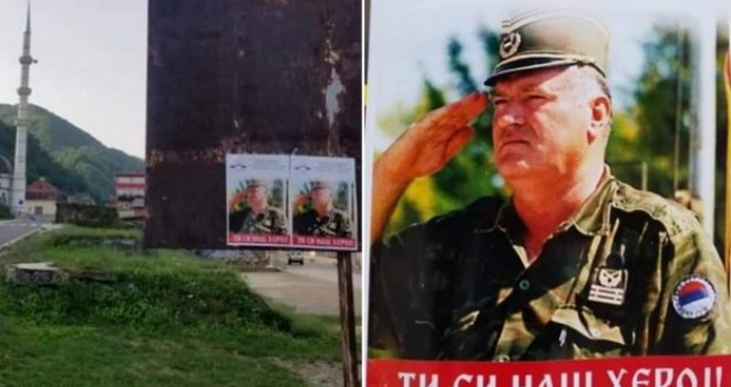 Nove provokacije u Srebrenici: U blizini džamije osvanuli plakati zločinca Ratka Mladića 