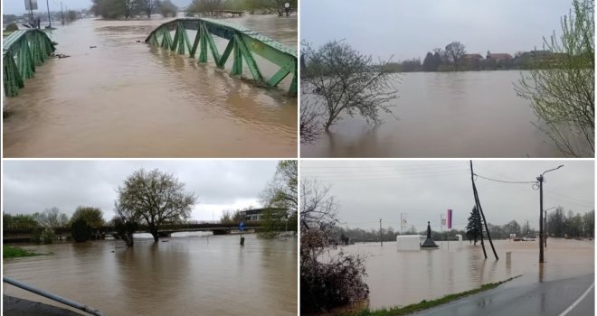 Obustavljen saobraćaj na putu Prijedor-Sanski Most, poplavljene kuće u Laktašima