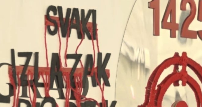 U centru Beograda crvena nit duga 1.425 koraka kao podsjećanje na opsadu Sarajeva: 'Svaki izlazak je bio rizik'